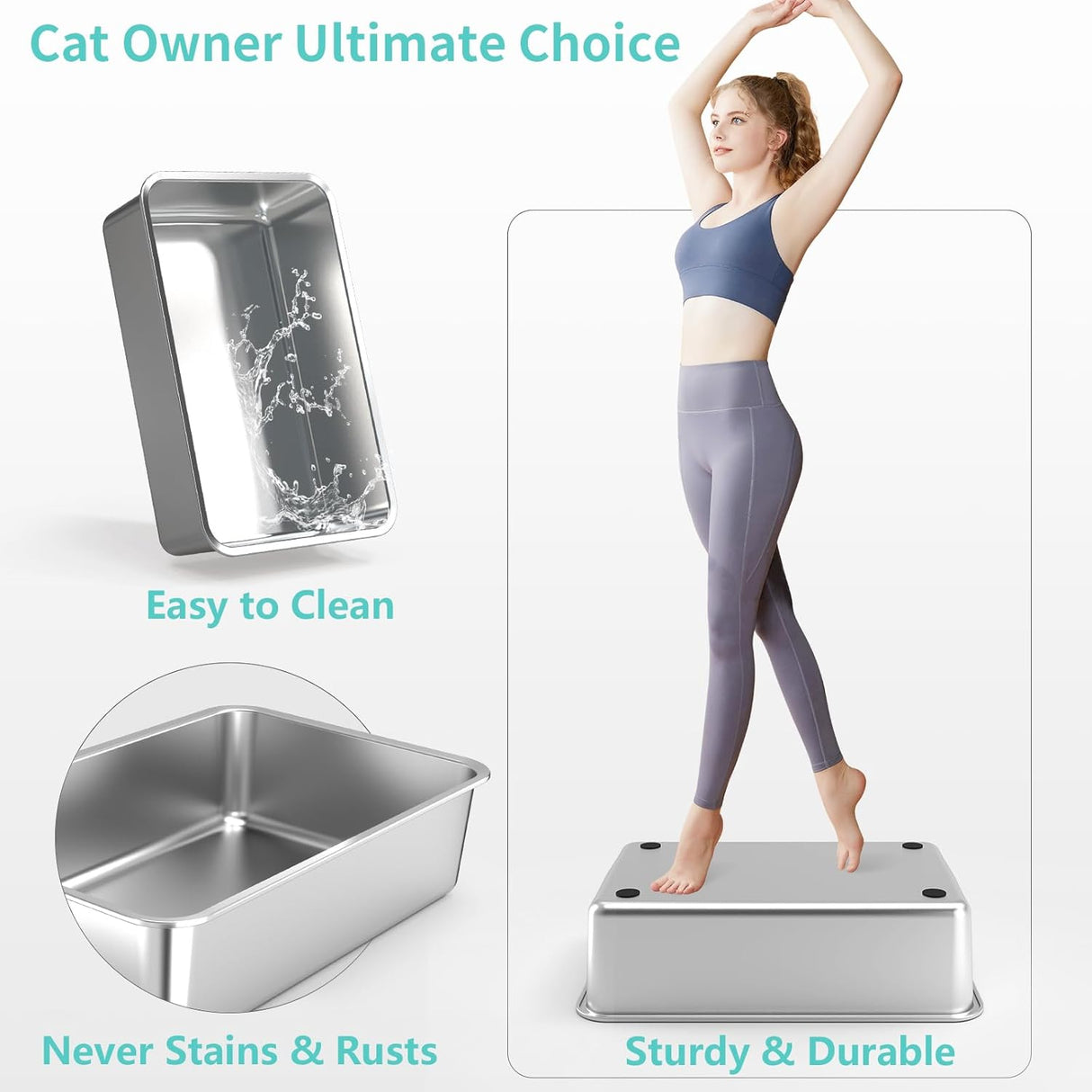 Caja de arena de acero inoxidable con tapa FLARUZIY