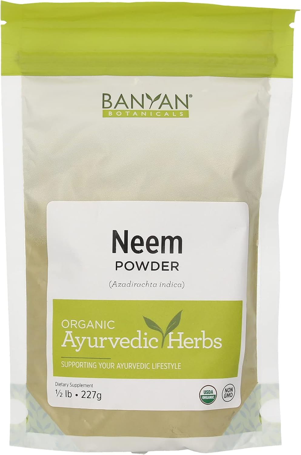 Suplemento Banyan botánicos Neem Powder Orgánica USDA zacate