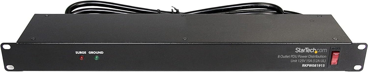 StarTech Regleta de alimentación horizontal de 8 tomacorrientes