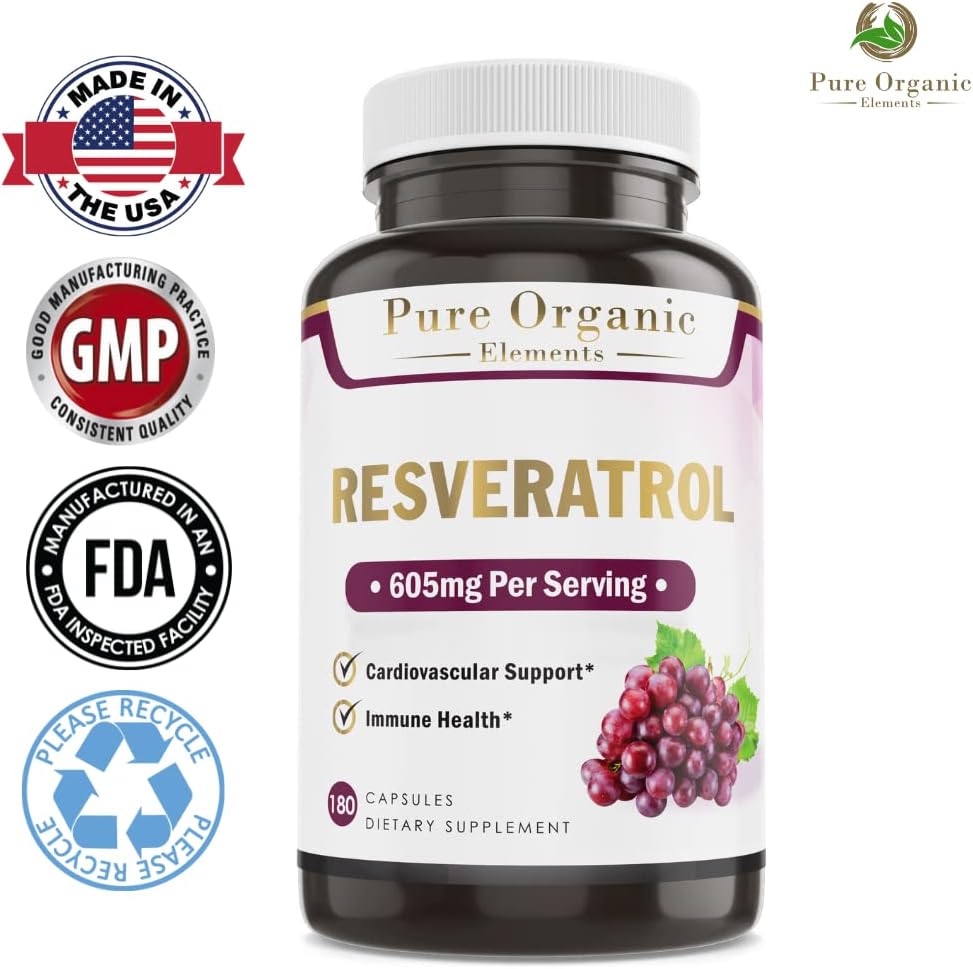 Suplemento Resveratrol 1450 mg salud cardíaca con té verde