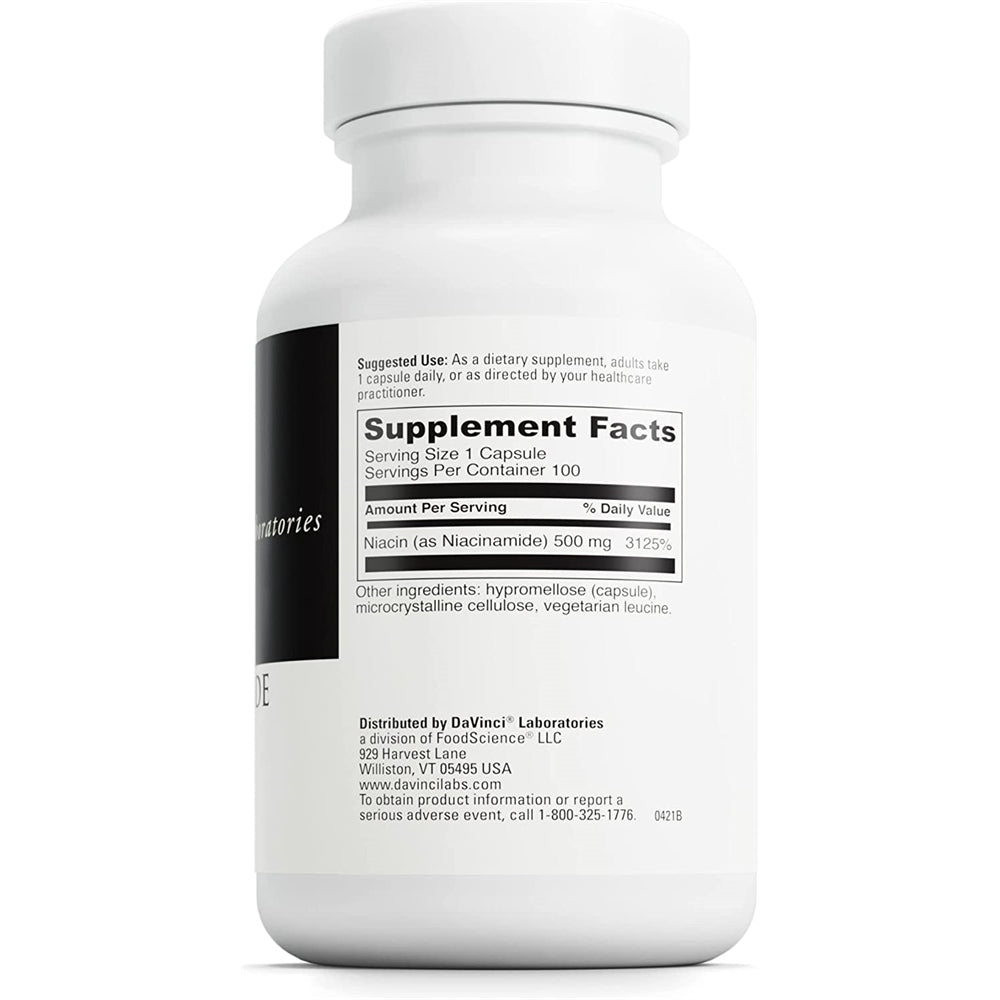 Suplemento Niacinamida vitamina B3 100 cápsulas vegetariana