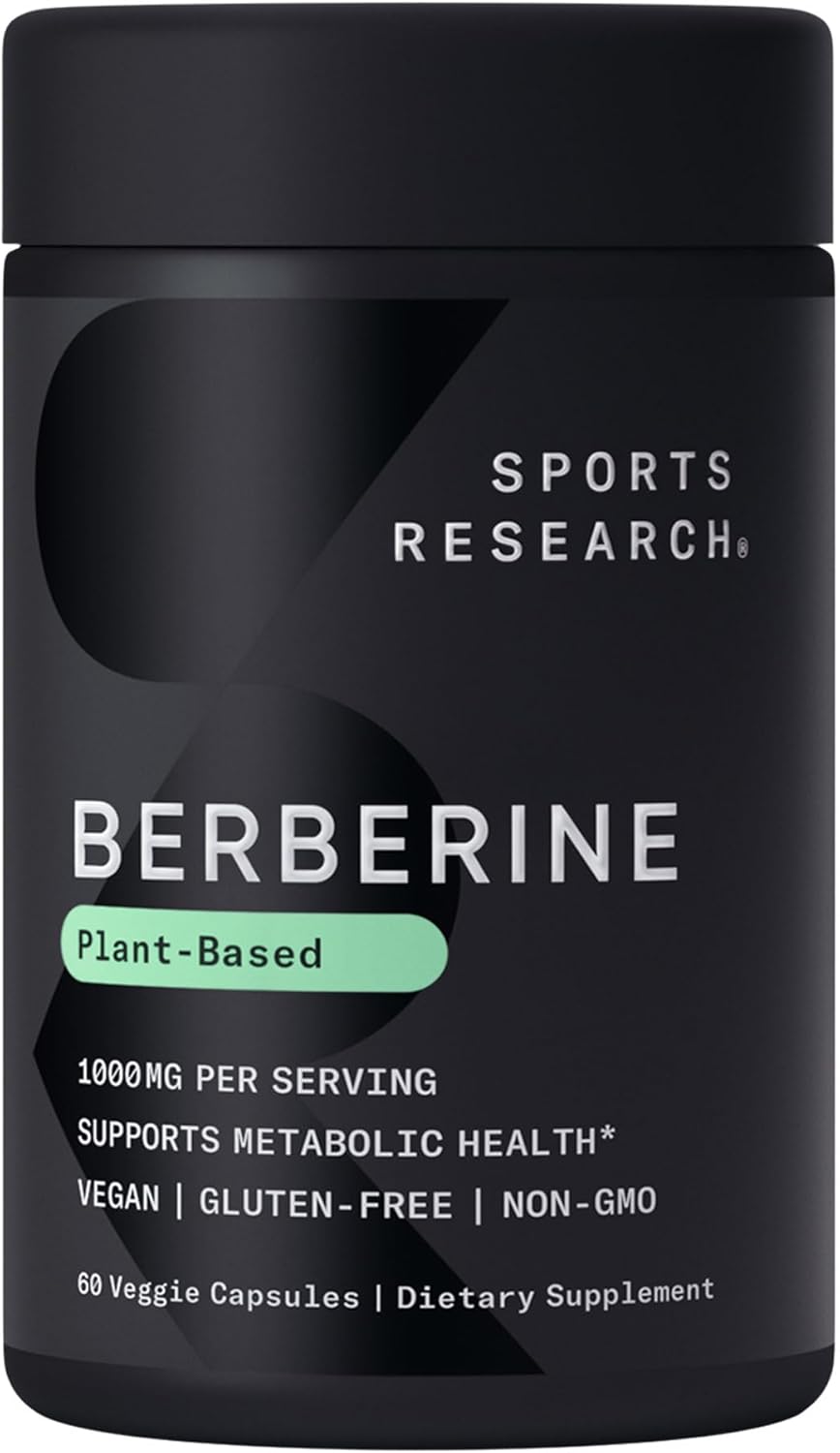 Suplemento Sports Research Berberina Apoyo metabólico 1000mg