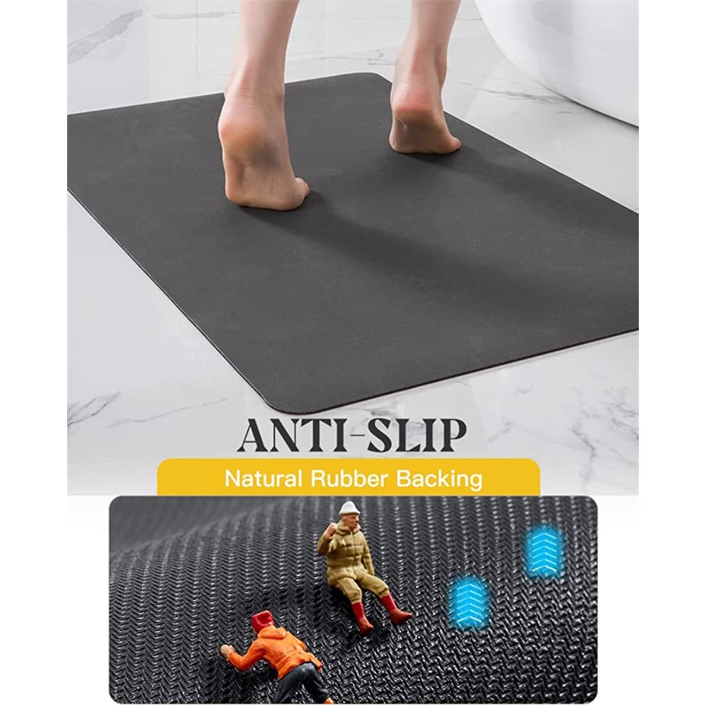 Tapete de baño, antideslizante, súper absorbente, Gris