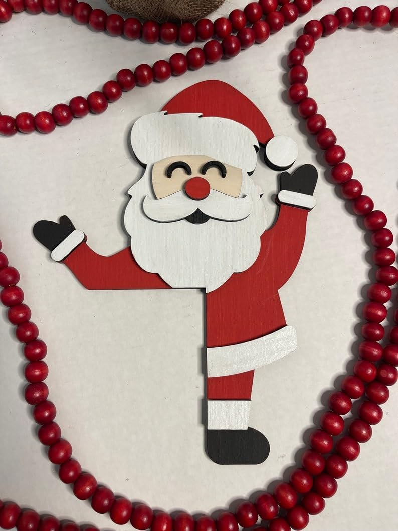 Adorno Navideño Puerta Santa Claus, Decoración Divertida, Modelo 2