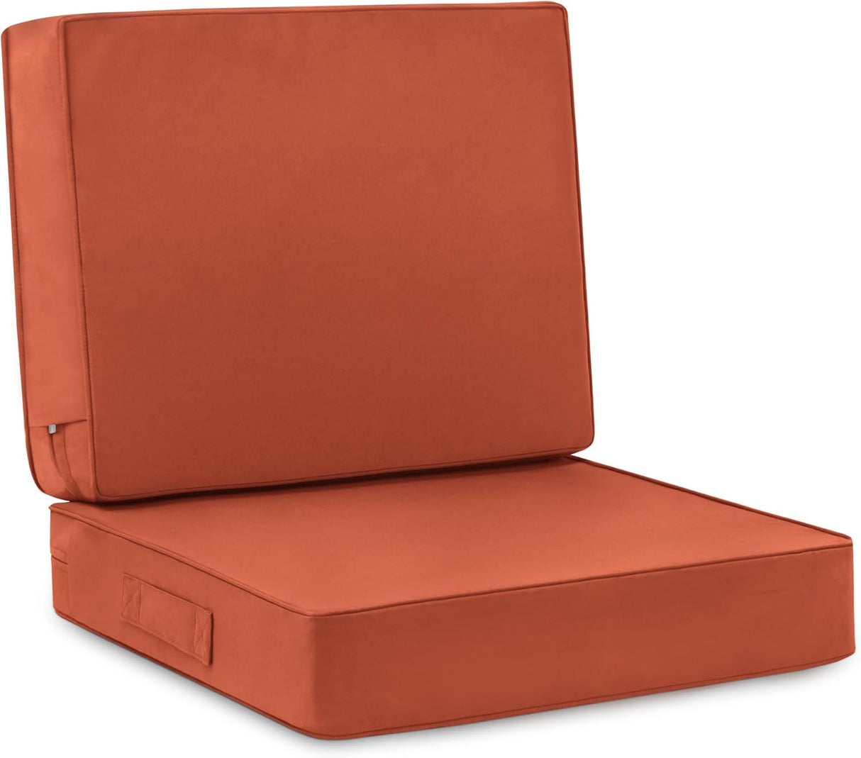 Favoyard Juego de cojines de asiento profundo de 22 x 22 pulgadas, cojines impermeables para sillas de exterior para muebles de patio con funda resistente a la decoloración y extraíble con asa y