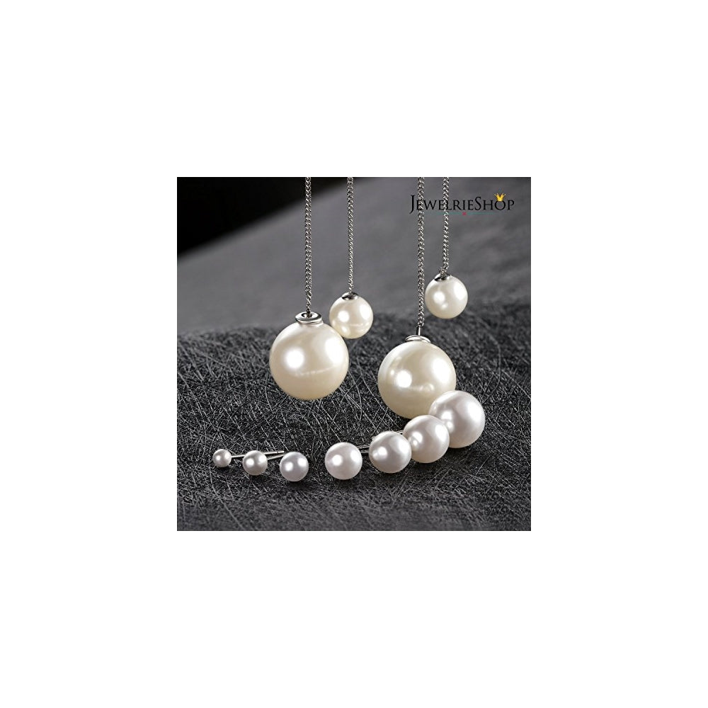 Aretes de perlas de imitación para mujer