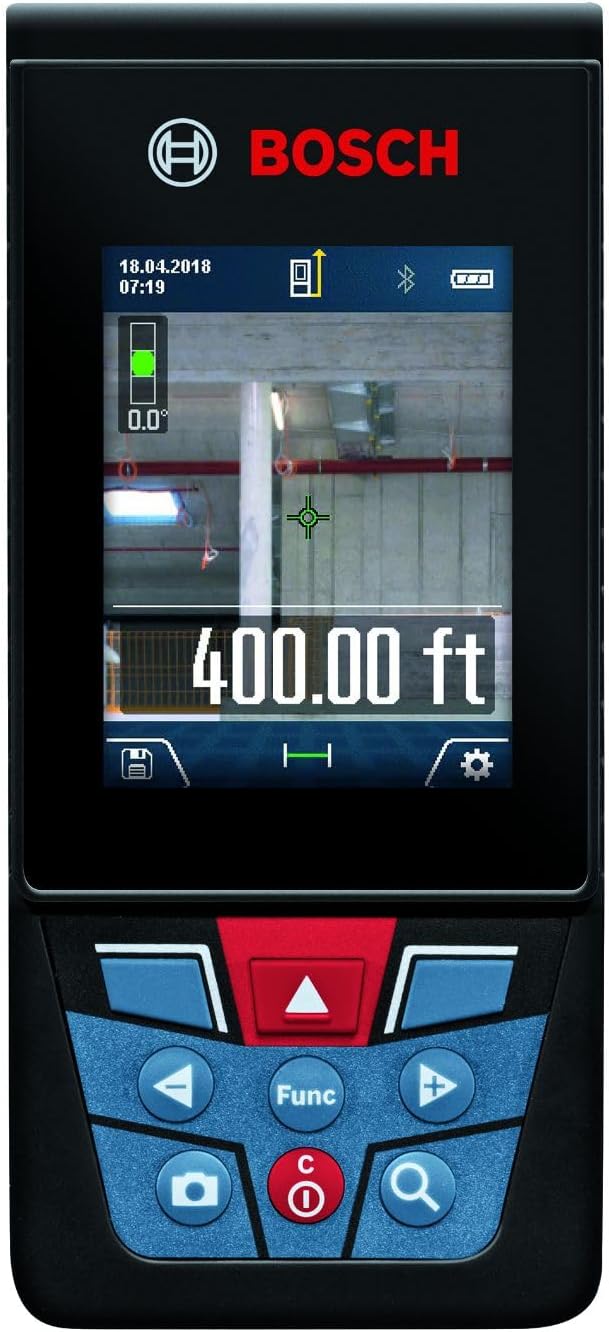Medidor láser conectado Bluetooth de 400 pies GLM400C Blaze Outdoor con cámara y pilas AA