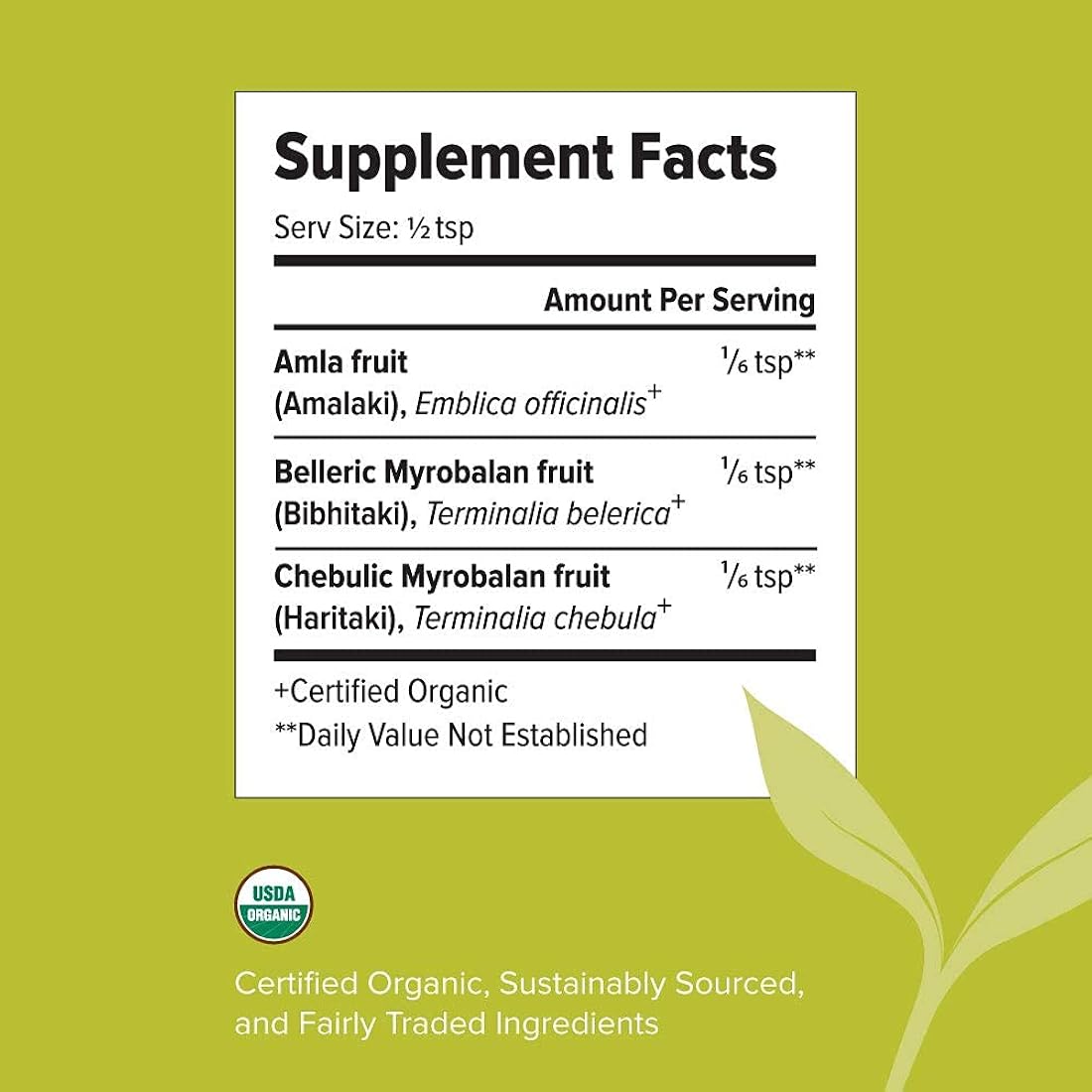 Suplemento Banyan Botanicals Triphala en polvo orgánica