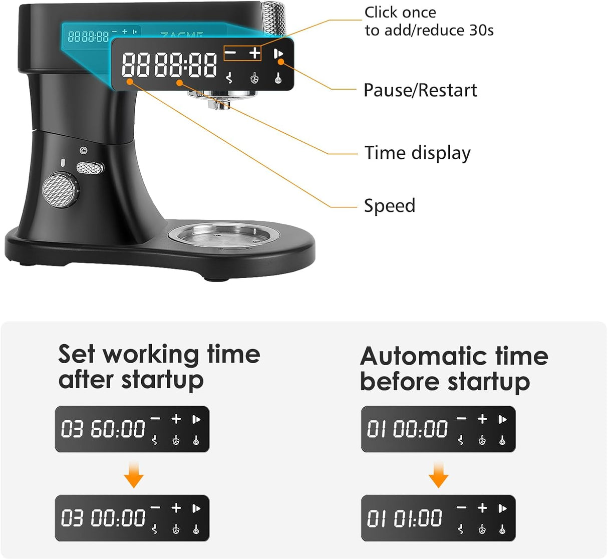 Batidora de pie 7.4QT 800W con 3 accesorios de acero inoxidable