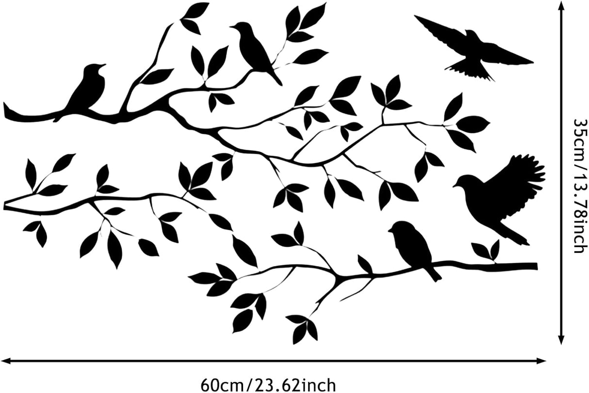 Pegatinas de Pájaro en Rama, Decoración para Pared