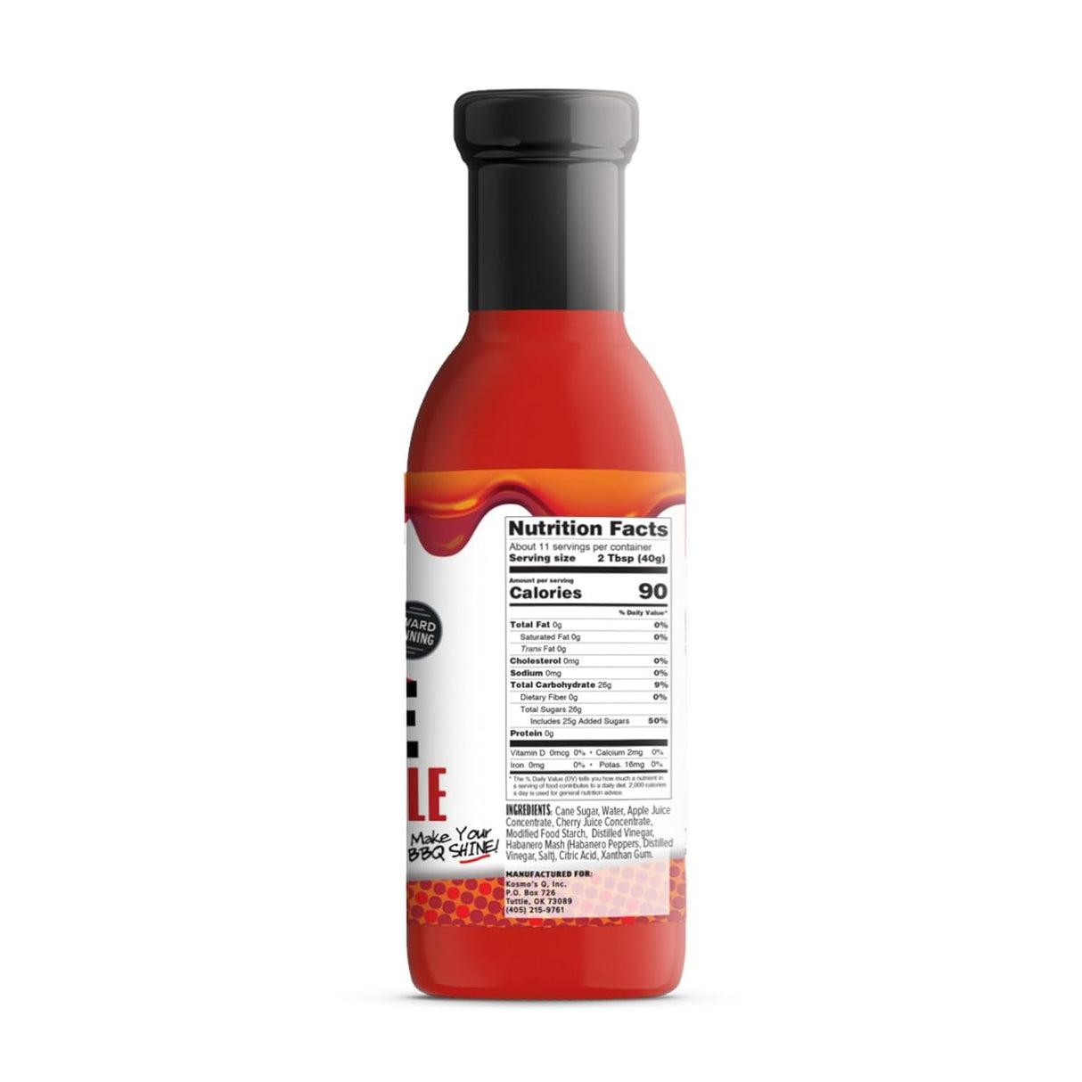 Kosmos Q Cherry Apple Habanero BBQ Glaze – Botella de 15.5 onzas para barbacoa pegajosa y sabrosa – Esmalte grueso para barbacoa para carne deliciosa lista para competición (cereza y manzana habanero)