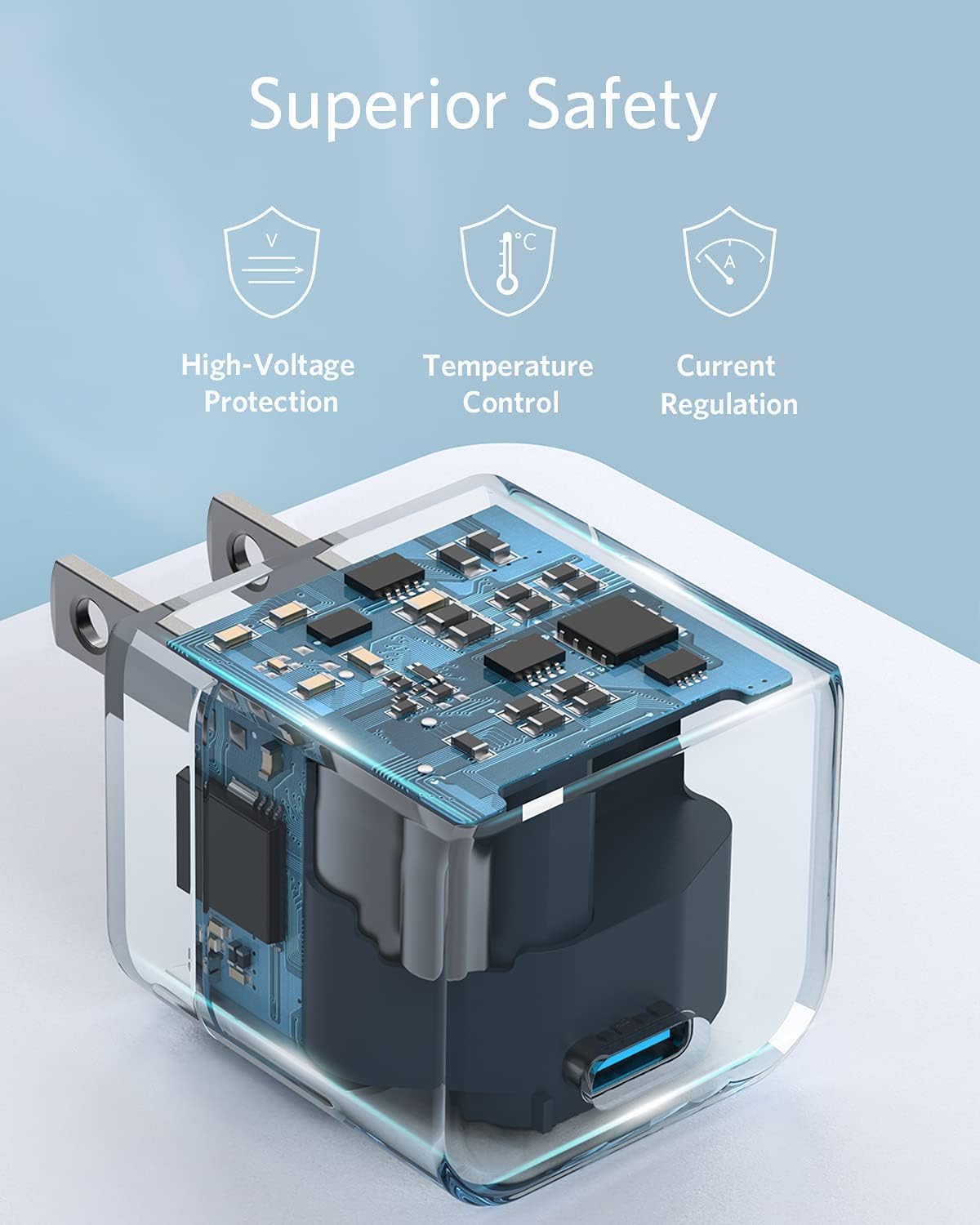 Paquete de 3 cargadores rápidos USB C Anker con enchufe