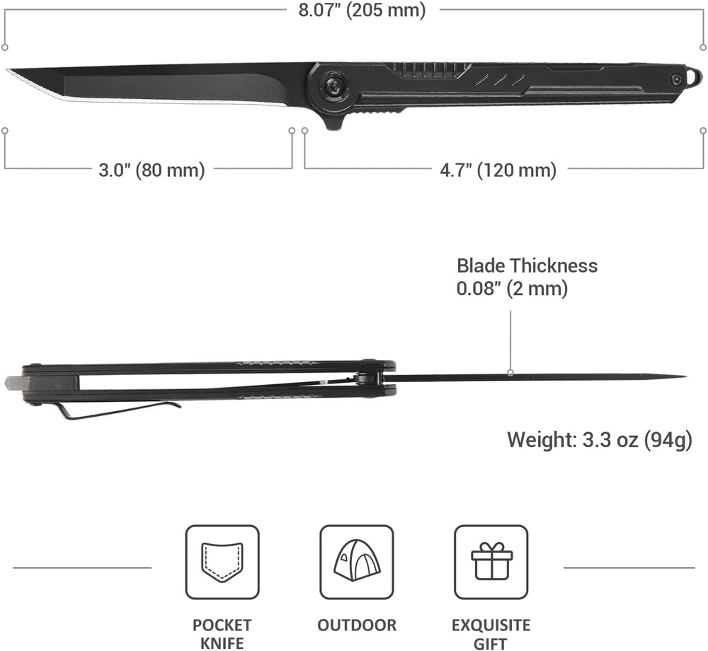 Cuchillo de bolsillo EDC para hombre de acero inoxidable