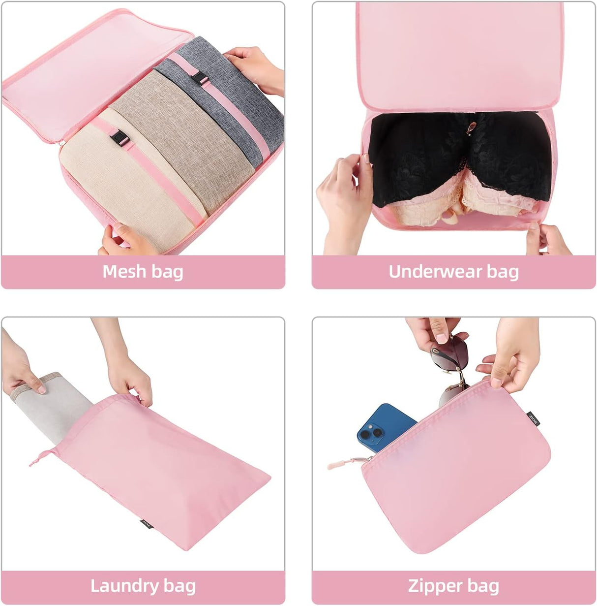 Cubes de Empaque BAGAIL 8/10 Piezas para Viaje y Maleta