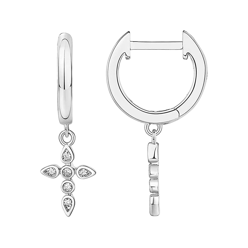 Aretes colgantes de plata chapados en oro para mujer