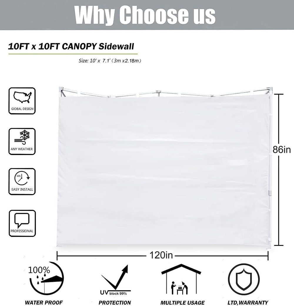 Toldos Laterales SCOCANOPY para Carpa 10x10, Paquete de 3