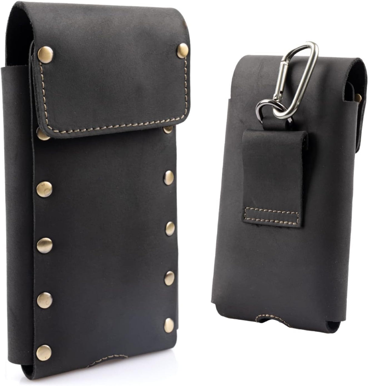 Topstache Funda de cuero para teléfono, Samsung S22 Ultra, funda para iPhone 13 Pro Max para cinturón, funda universal para teléfono con clip para cinturón, funda de cuero para Otterbox, funda para teléfono celular con tapa