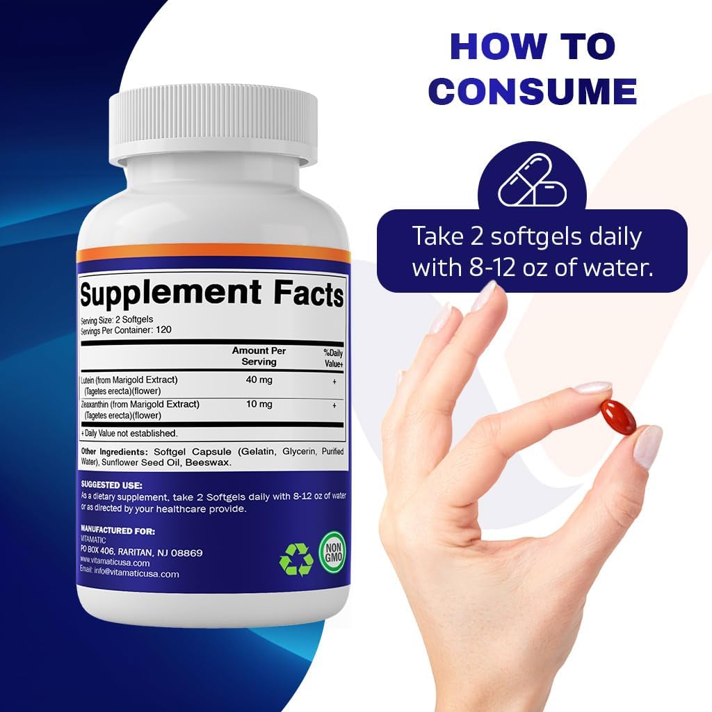 Suplemento Vitamatic Luteína 40mg y Zeaxantina 10mg 240 Softgels