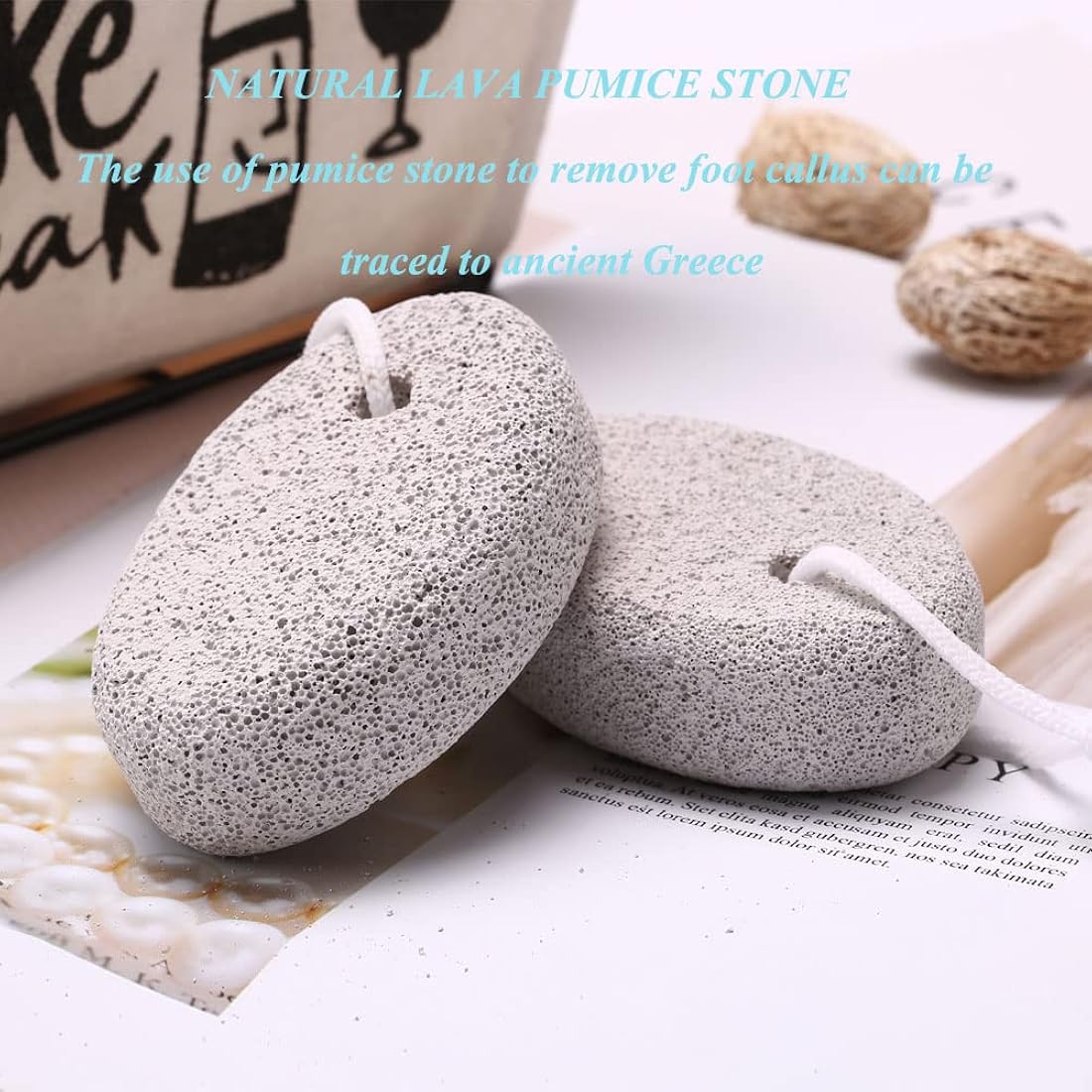 Paquete de 4 piedras pómez naturales para pies Borogo