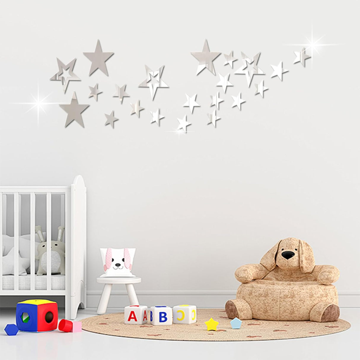 Pegatinas de Estrellas Acrílicas para Pared, 26 Pcs, Decoración