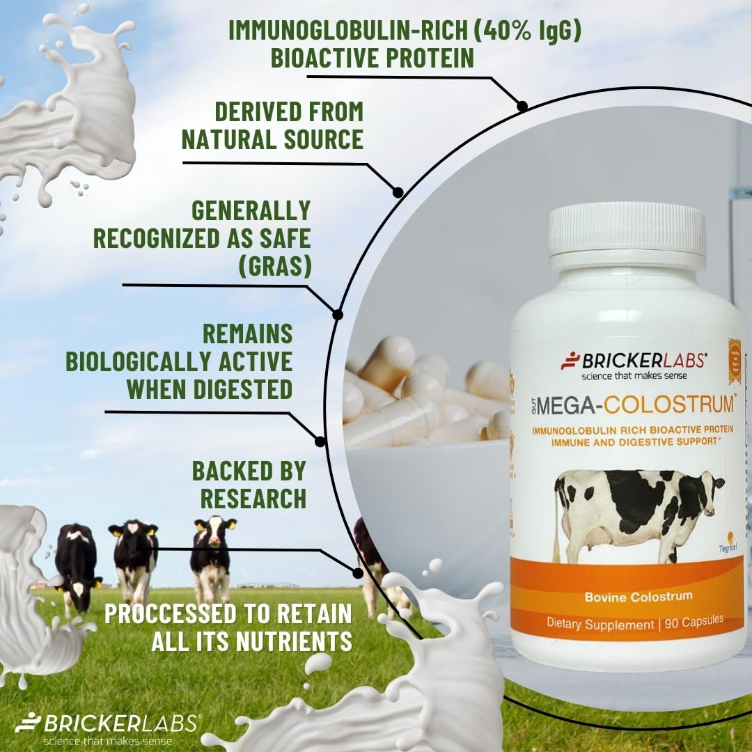 Cápsulas Mega-Colostrum 1000 mg, Salud Digestiva e Inmunidad