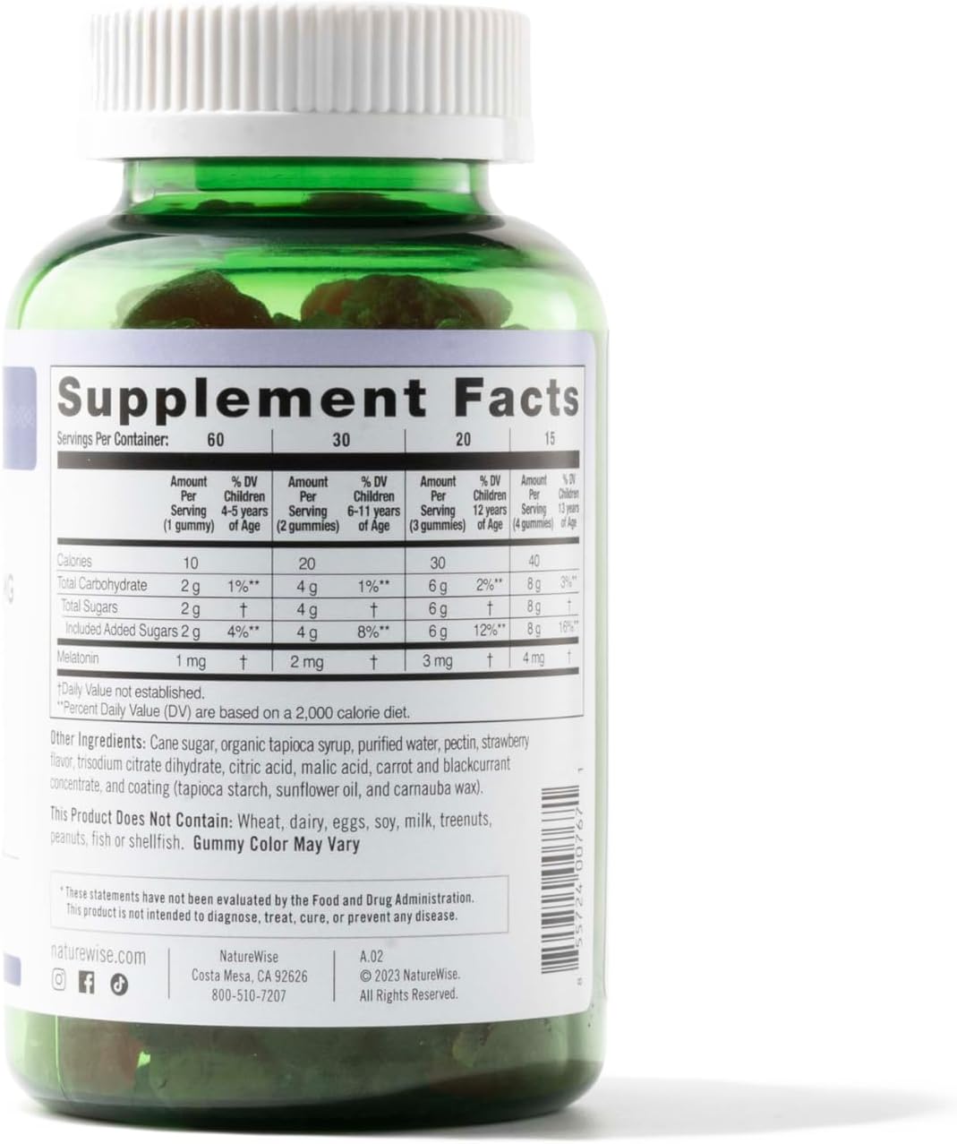 Suplemento de apoyo ocasional para dormir Gomitas de 1 mg