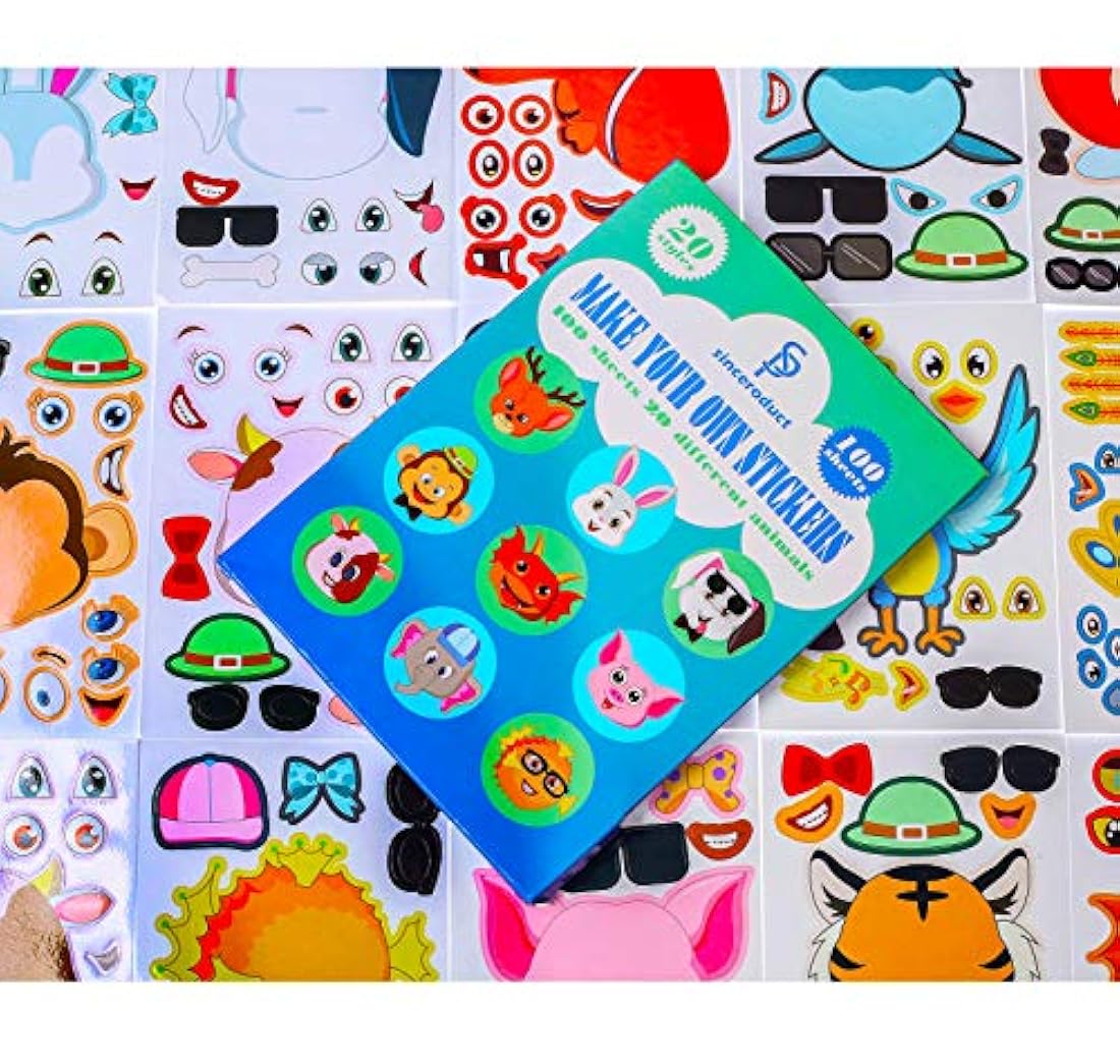 pegatinas para niños, paquete de 100 animales