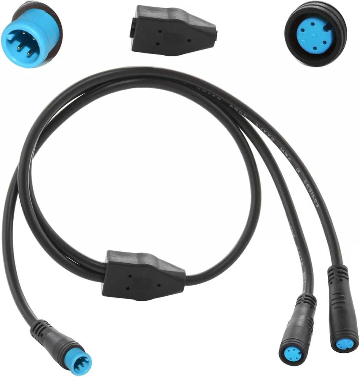 Cable Y-Split para Bicicleta Eléctrica 1T2, Waterproof, Ebike