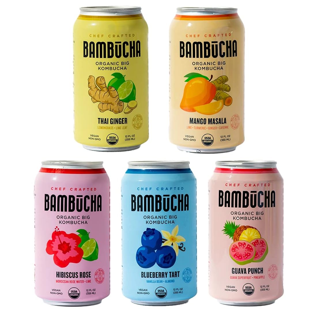 Bambucha Kombucha Paquete variado de 12 unidades