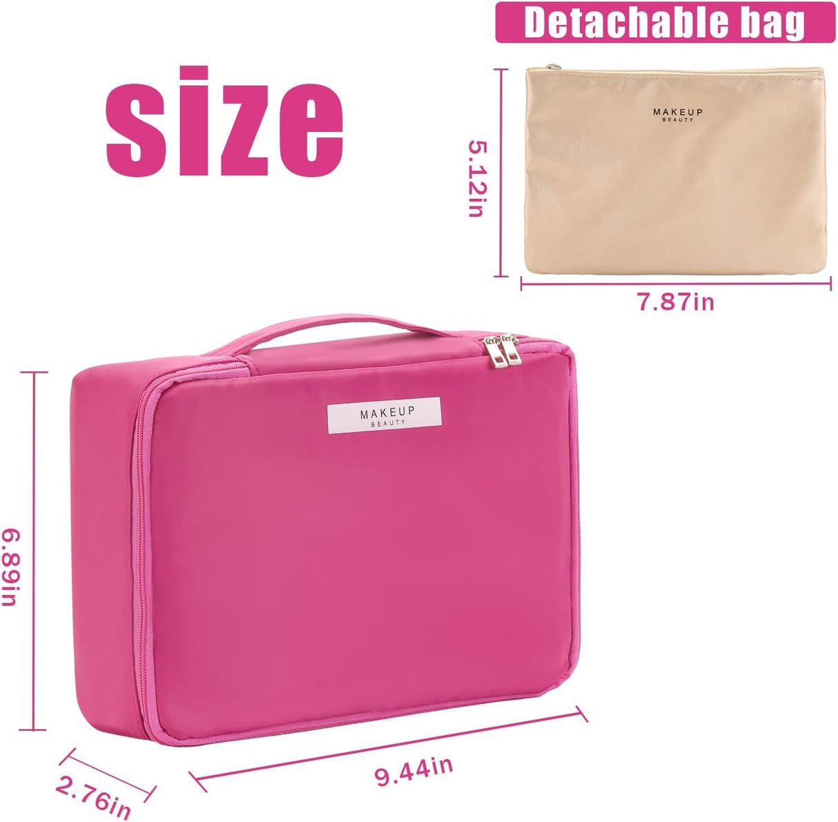 porta cosmeticos color fucsia Queboom