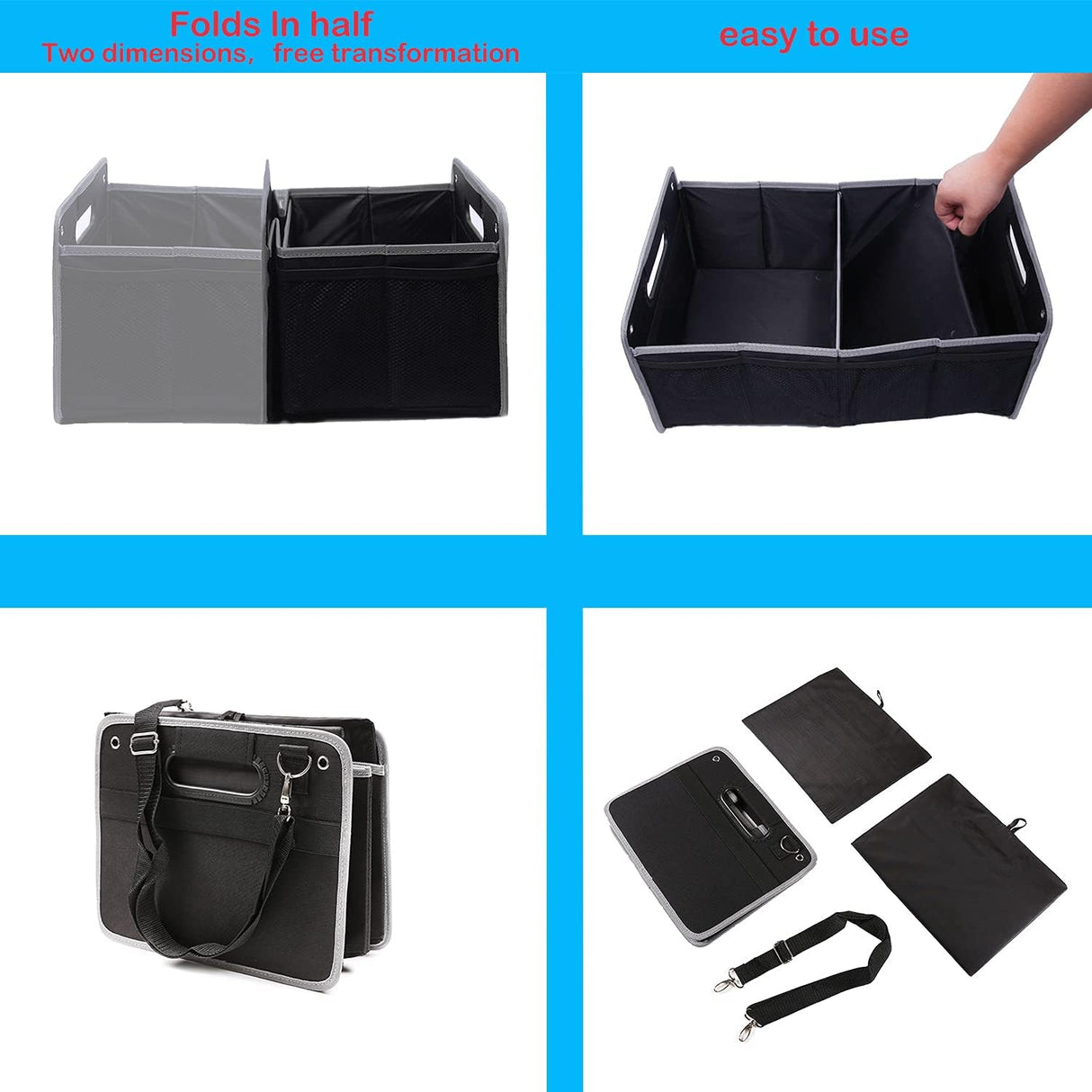 Organizador de Maletero CHEAYAR, Ajustable y Colapsable.