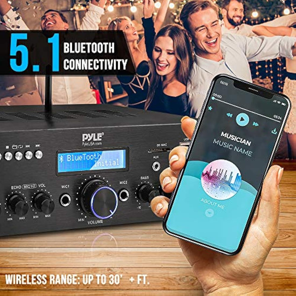 Amplificador estéreo PYLE-HOME PDA8BUWM