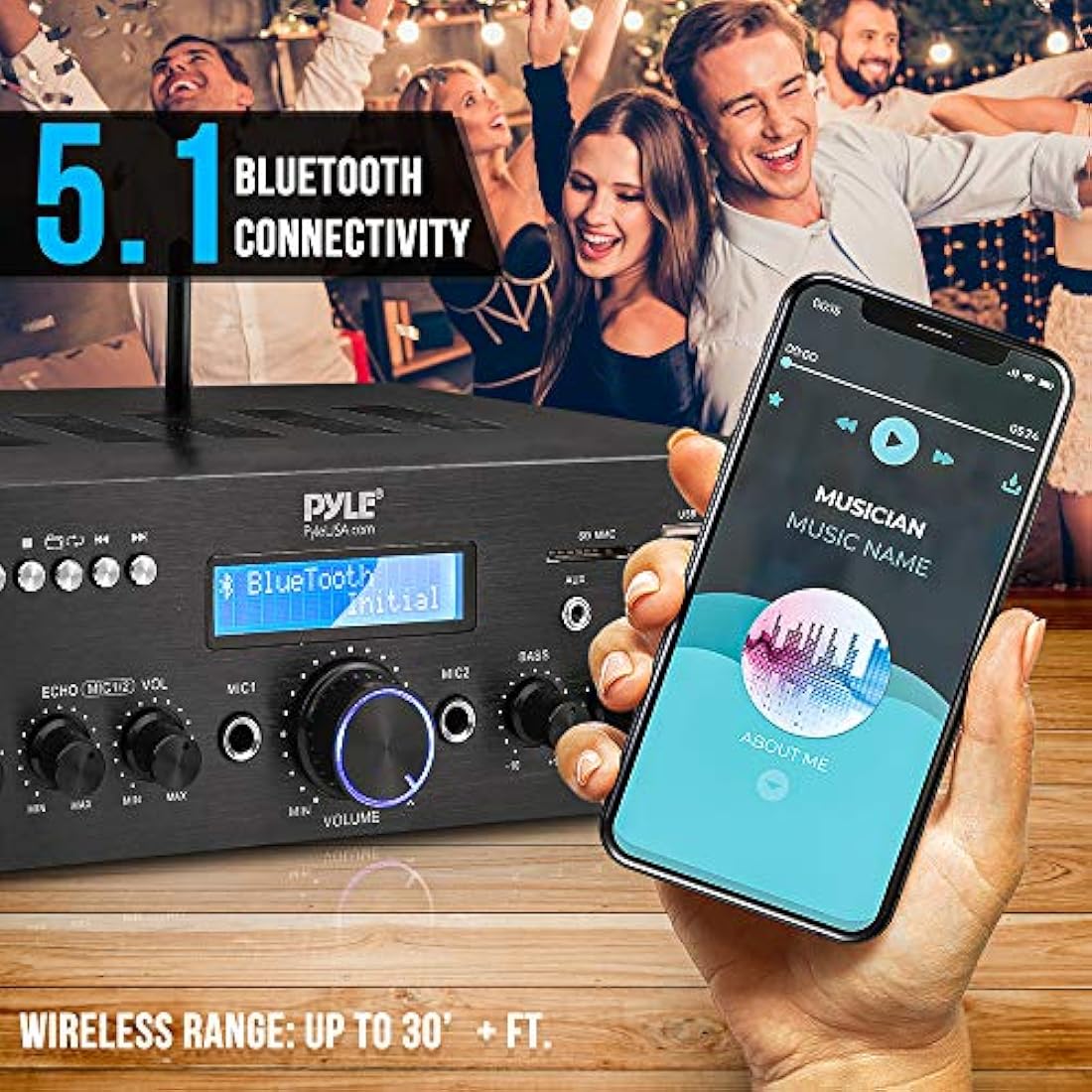 Amplificador estéreo PYLE-HOME PDA8BUWM