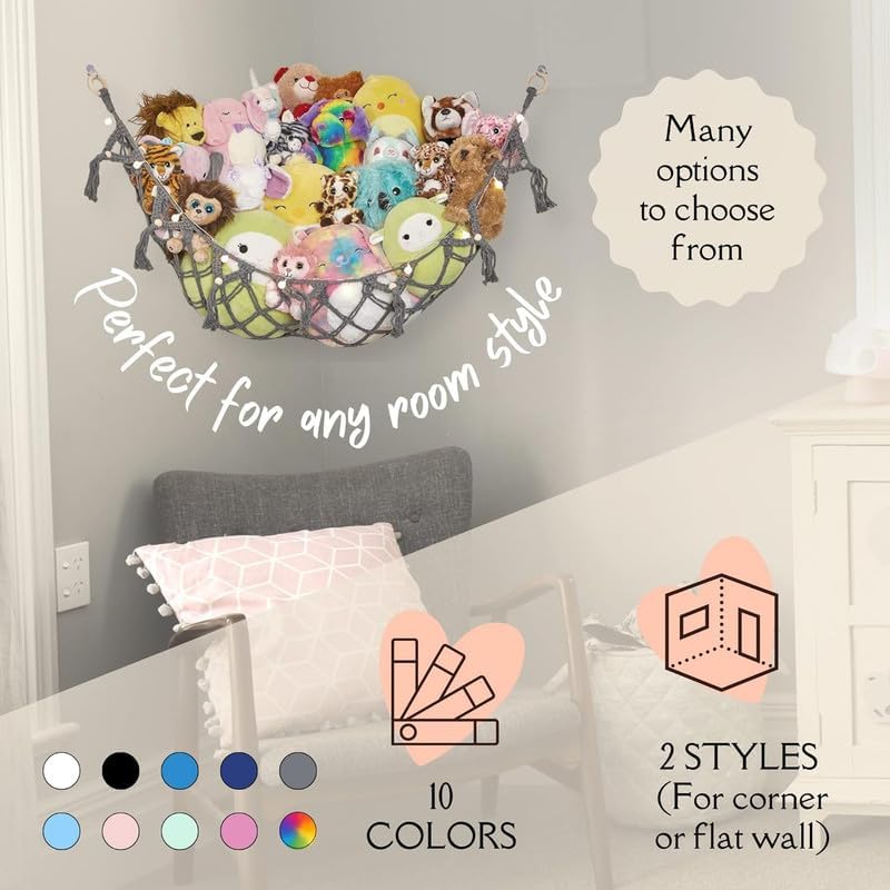 Hamaca de Almacenamiento para Peluches - Decoración Boho - 2 Pack