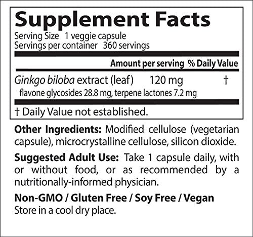 Doctor's Best Extra Strength Ginkgo, Sin OGM, Vegano