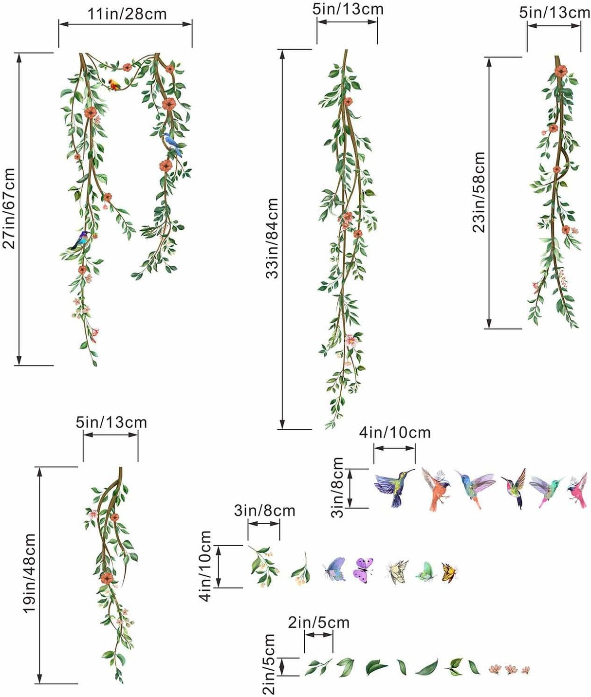 Vinilos de Pared Hojas y Flores - Decoración Familiar