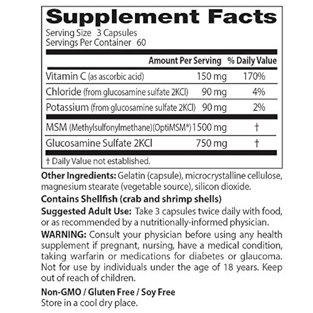 Sinérgica Glucosamina MSM Fórmula, 753950000704, 1, 1