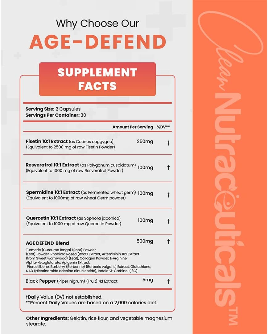 Suplementos Fisetin 2500mg Quercetin 1000mg Resveratrol