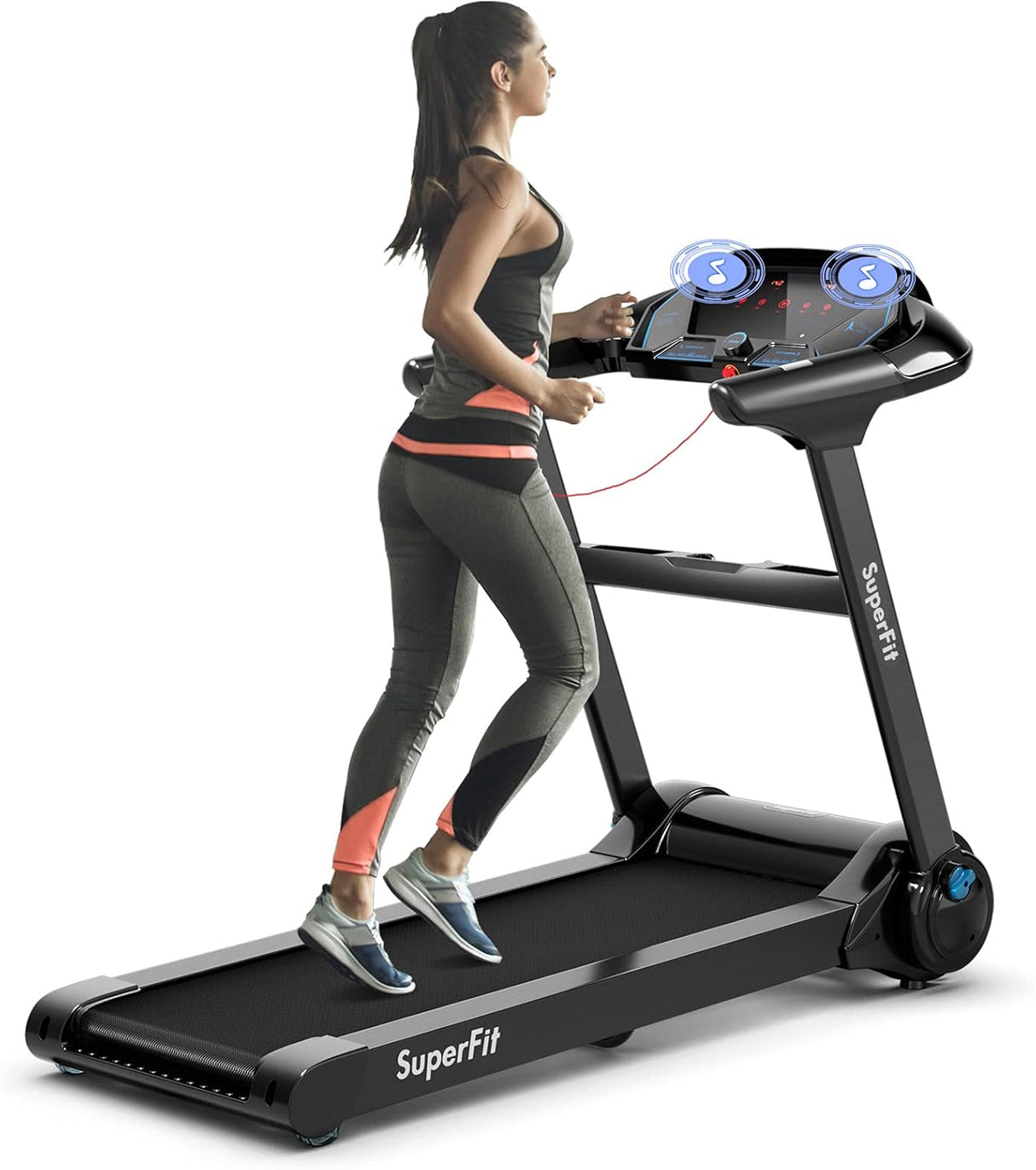 Caminadora Plegable GYMAX, Motor 2.25HP, Control por App