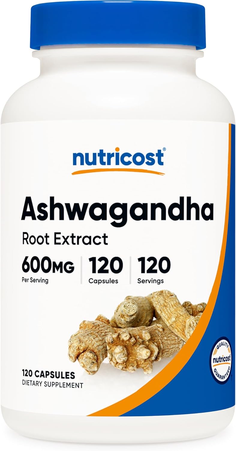 Suplemento de Ashwagandha 600 mg Vegetariano Sin OMG