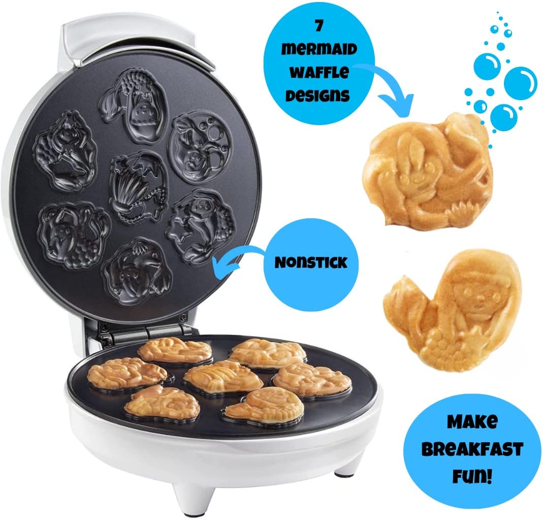 Wafflera de Sirena - Crea 7 Waffles en Minutos - Modelo Oceanía