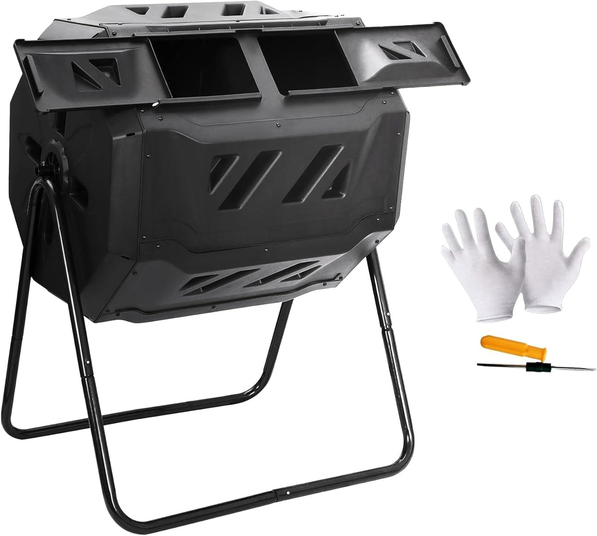 Compostador Exterior SUPER DEAL 43 Galones Doble Cámara 360°