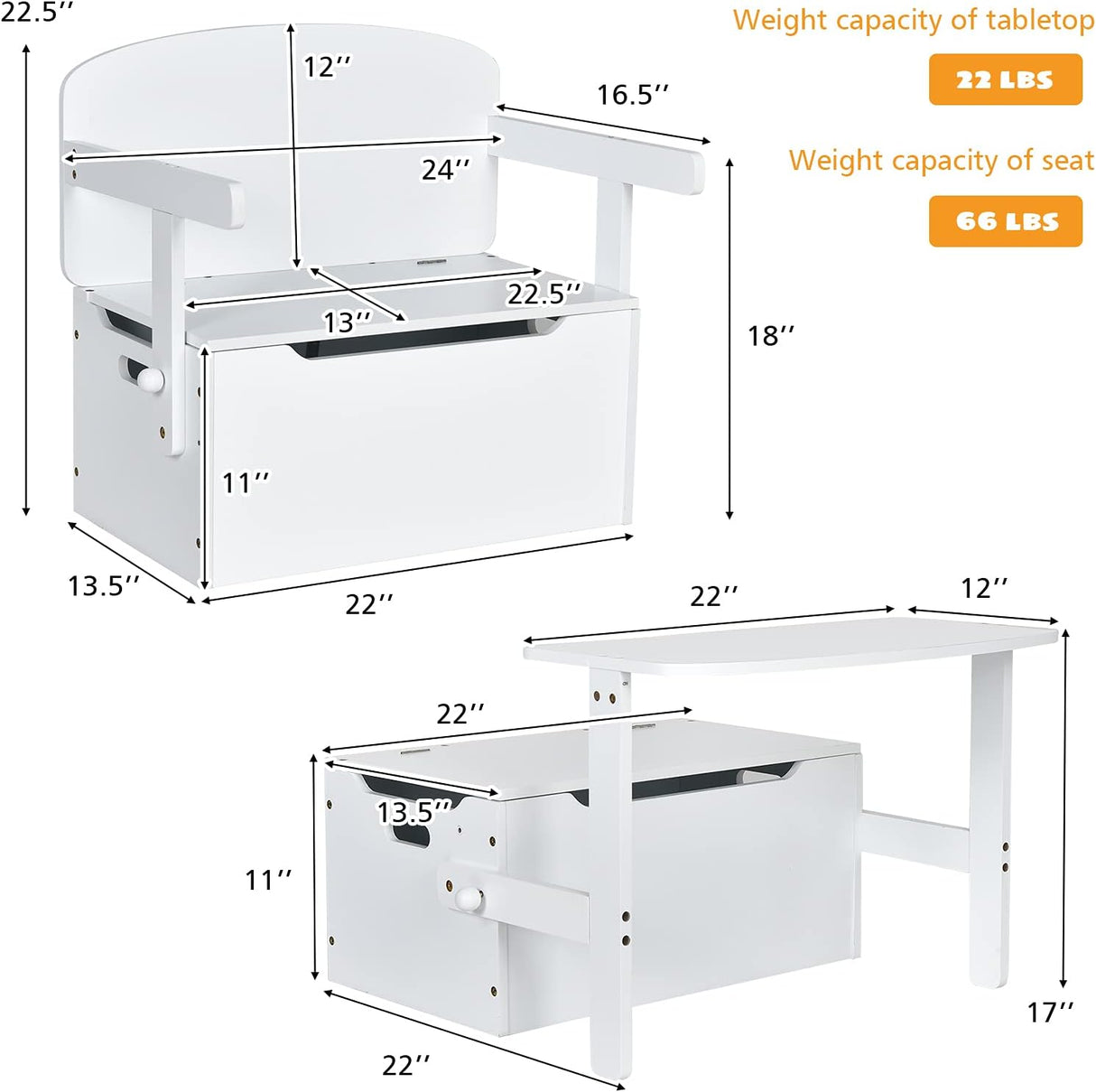Juego de mesa y silla para niños con asa integrada