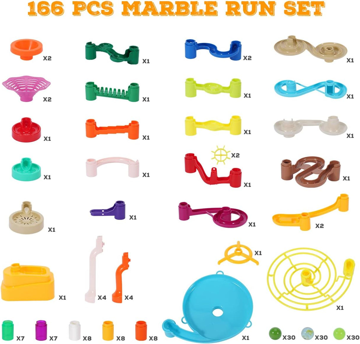 Juego de Canicas, Juguete Educativo, 166 Piezas, STEM