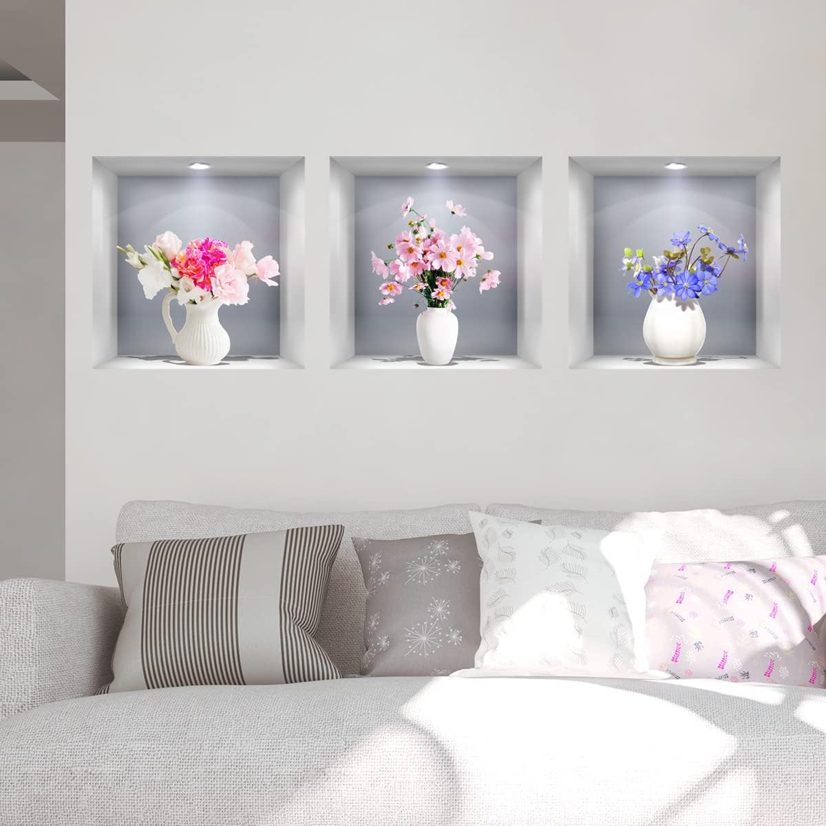 Calcomanía 3D Jarrones Flores - Decoración Removible - Daisy