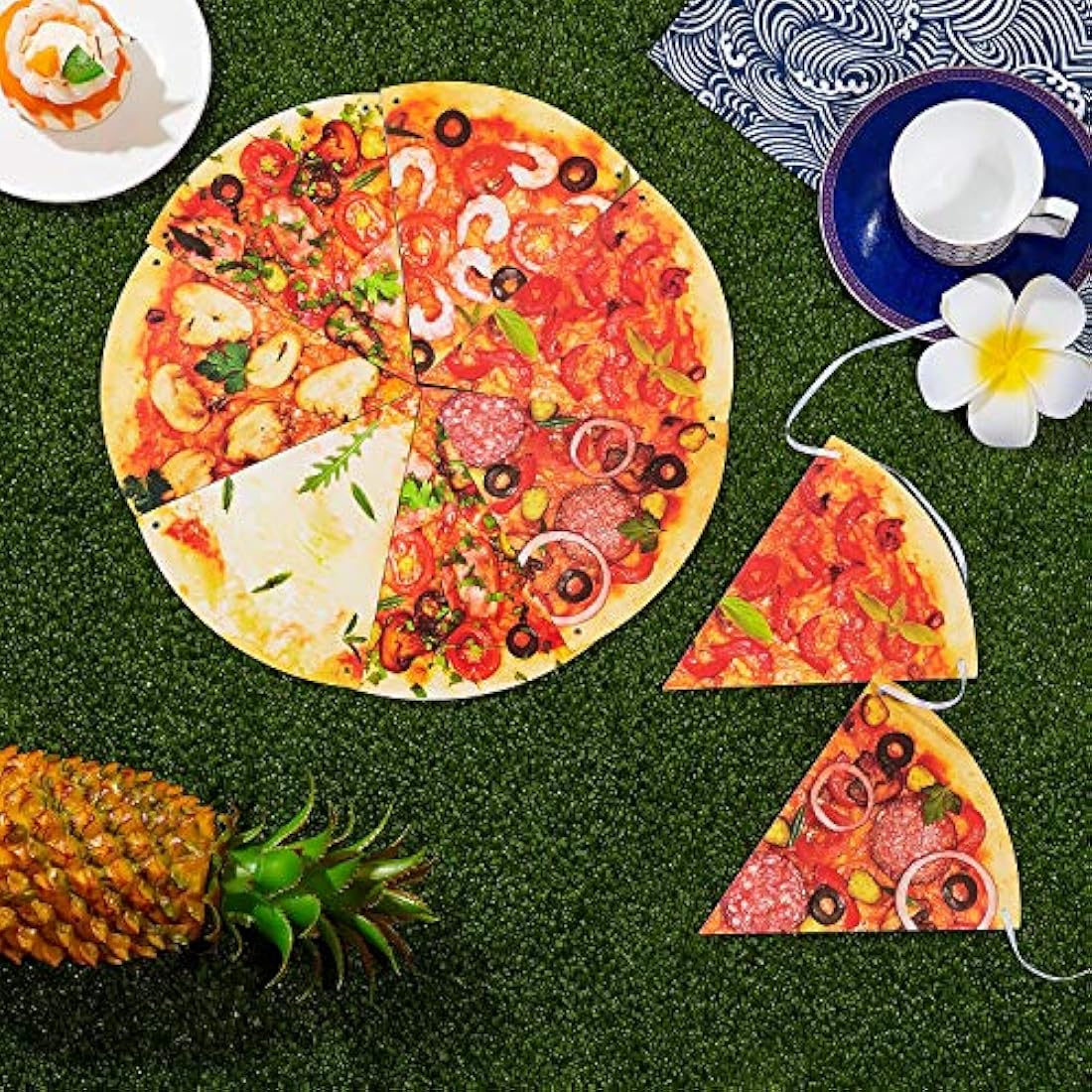 4 piezas Pizza Foto Banner Pizza Banderín Pizza Fiesta