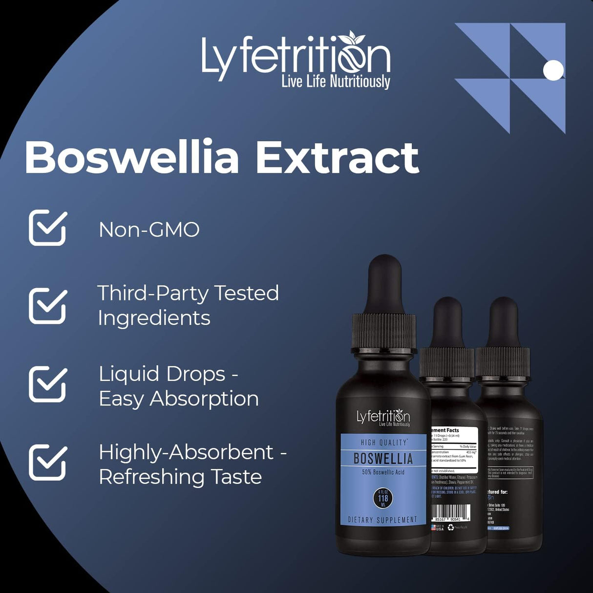 Boswellia Líquido, 455 mg, Alta Potencia, Absorción Rápida, USA