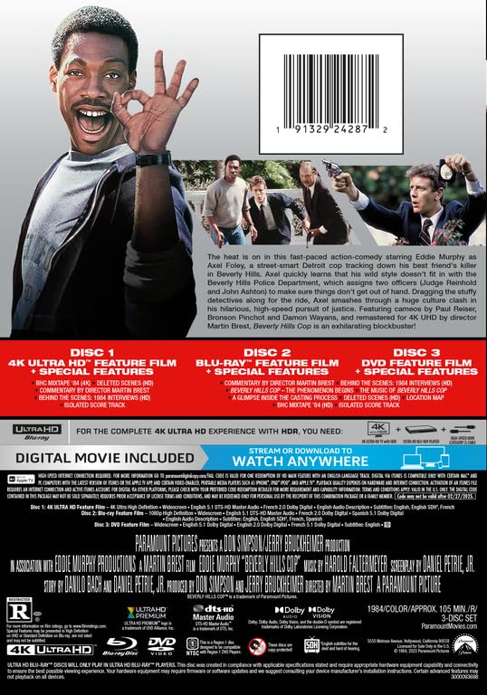Policía de Beverly Hills 4K UHD + Blu-ray + DVD + Digital