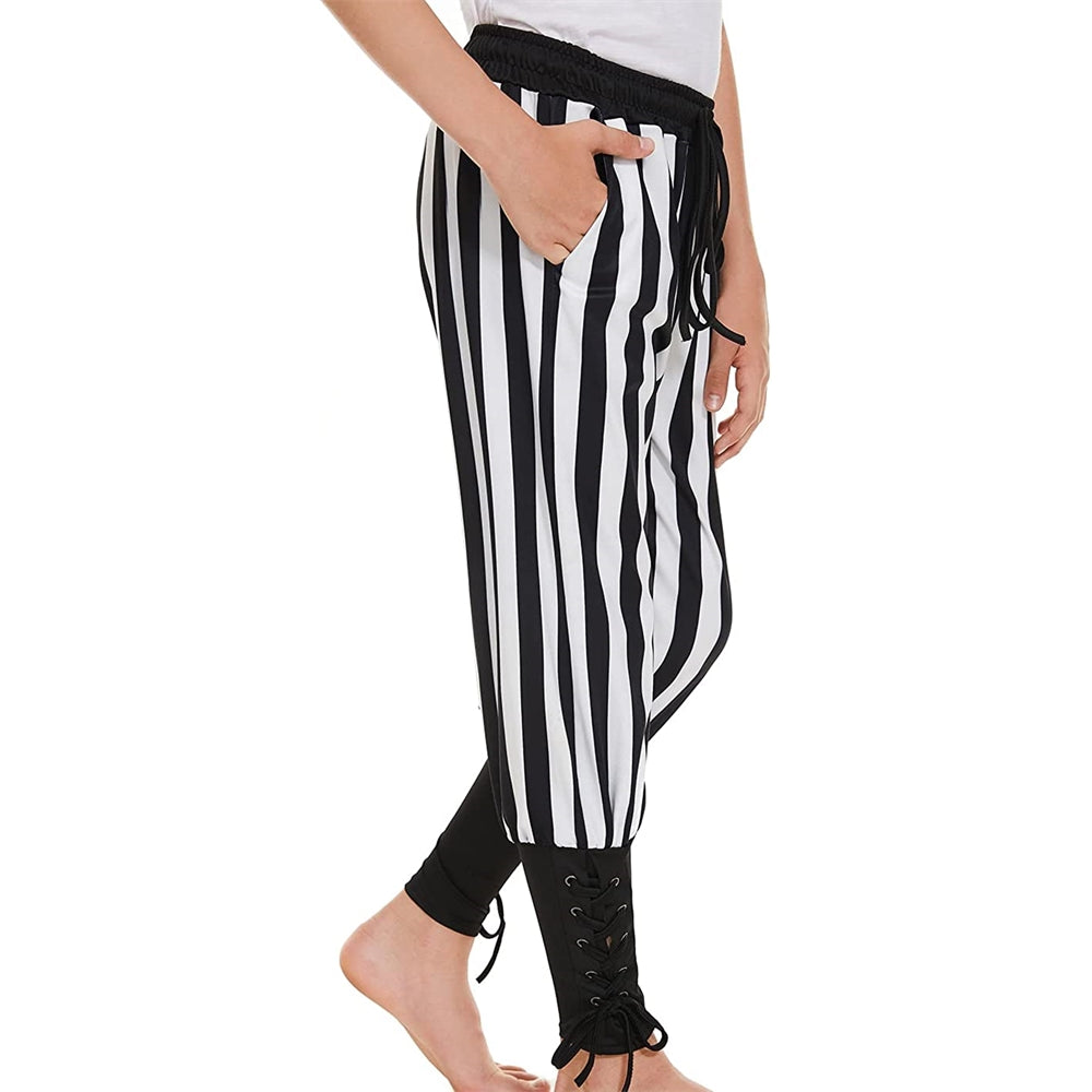 Pantalón de pirata góticos a rayas para niños de 12 - 14T