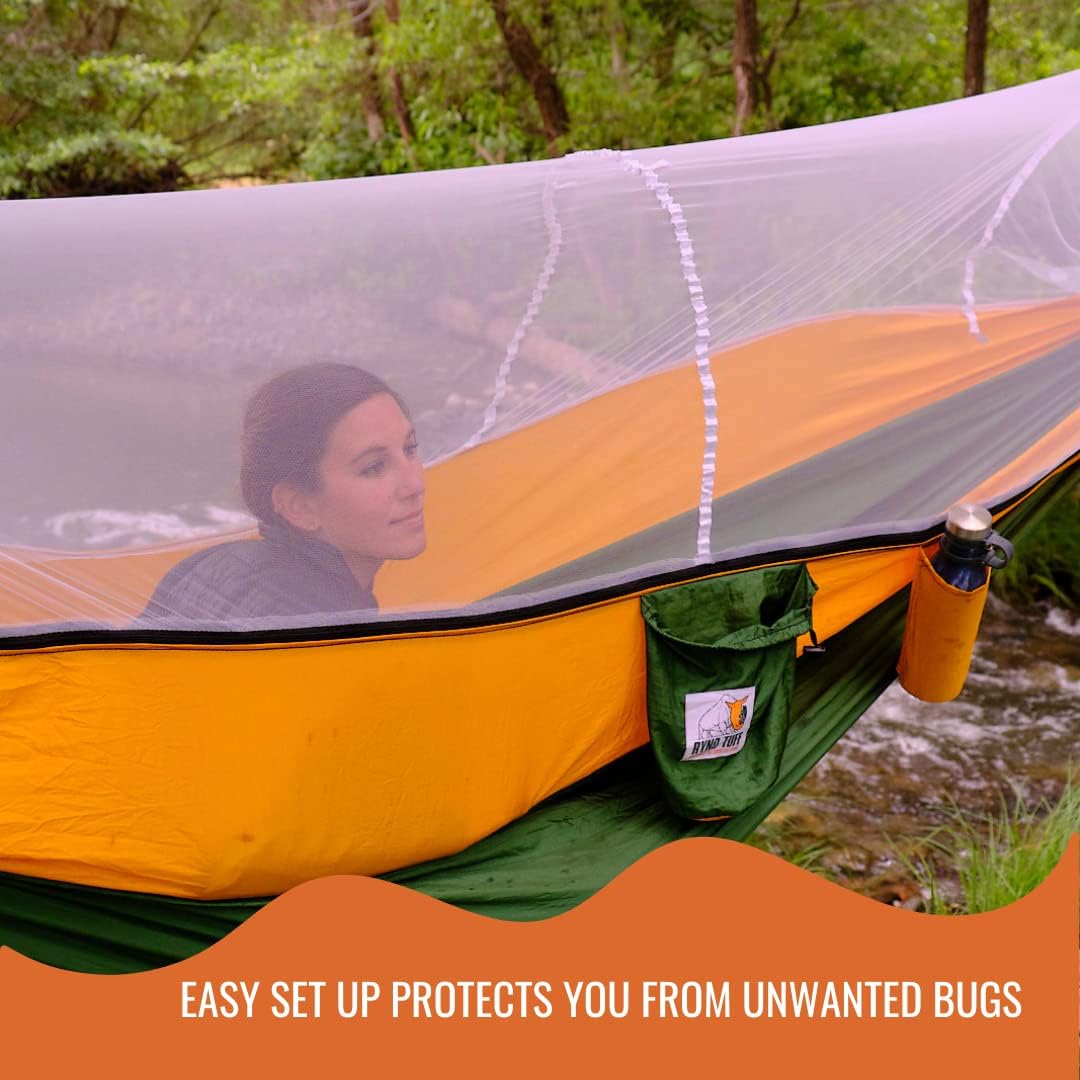 Hamaca Camping Doble con Mosquitero - Resistente 600lbs - XL